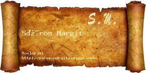 Sáros Margit névjegykártya